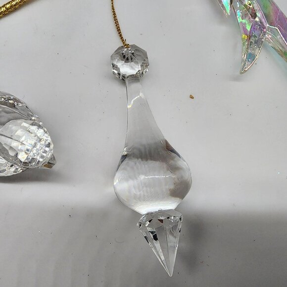 Acrylic Angel Lot Metal Wings Hanging Ornaments With Gold Accents Christmas - Picture 3 of 8